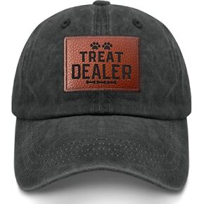 Dog's Treat Dealer Cowboy Hat Trendy Beach Hat Gifts for Grandma Who Like Engraved,Workout Caps Suitable for Sports,Summer Casual, Allblack