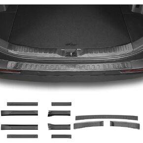 TTX LIGHTING Rear Bumper Protector Compatible with Toyota RAV4 2019-2025: TPE Trunk Sill Cover Protector Replacement for Toyota RAV4 Accessories, Balck (8PCS Door Sill +3PCS Trunk Sill)