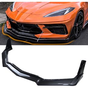 Front Bumper Lip Fit for 2020-2025 Chevy Corvette C8 Z51 Sport Splitter Spoiler Diffuser Protector Guard Wing Body Kit Air Dam Corvette C8 Accessories (Glossy Black)