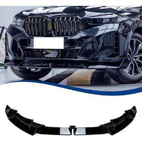 G06 الأمامية الشفاه متوافقة مع BMW (2019-2023) X6 G06 M-Sport Model ABS Gloss Black Pumper Spoiler Flitter