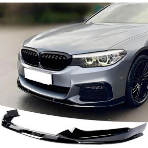 Front Bumper Lip Splitter Spoiler Fit for BMW 5 Series G30 LCI M Sport M550i/ 530e/ 530i/ 540i 2020 2021 2022 2023 Painted Gloss Black Accessories Air Chin Body Kit