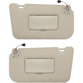 Driver Side Sun Visor Compatible with Nissan Rogue X-Trail 2014-2020 Sun Shade with Light Replacement 96401-4BA1D Color: Beige
