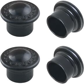 4pcs كاب قضبان قضيب الستار البلاستيكي. قابس قضيب الستار لمدة 28 ملم / 1.1 بوصة قضيب الستار قطر. Art Head Cover Cover Curtain Curtain for Aluminium Alpoy Wood Surtain Rod. أسود