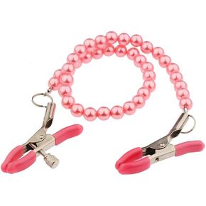 Stainless Steel Nipple Pearl Chain Clip for Women Non-Piercing Adjustable Body Clips Jewelry