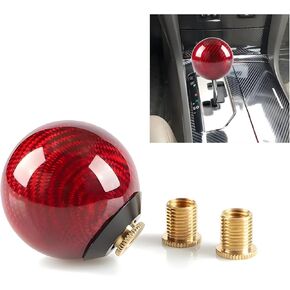 Carbon Fiber Shift Knob, Spherical Type Gear Knob with 3 Adapters, Round Ball Shift Compatible with Most Manual Automotive, Car Stick Shifter Accessories (Black) in Kuwait