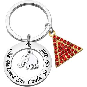 CHOORO Sorority Jewelry Red Elephant Triangle She Believed She Could So She Did Bracelet Greek Sorority