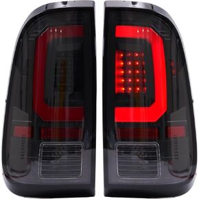 LED LED Tail Lights متوافقة مع 2008-2016 Ford F250 F350 F450 Super Duty ، عدسة واضحة Red C-type مصابيح الفرامل الخلفية OE استبدال FO2800208 FO2801208