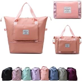 Large Capacity Foldable Travel Bag, Expandable lightweight Carry on Bag, Dry with Wet Separation Spor Duffel Bags