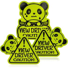 3 PCS Reflective Student Driver Magnet, Keep Distance Please Be Patient New Driver Safety Warning Sticker, Car Bumper Sticker Magnet Sign for Rookie Novice Driver, Car Accessories (Duck)
