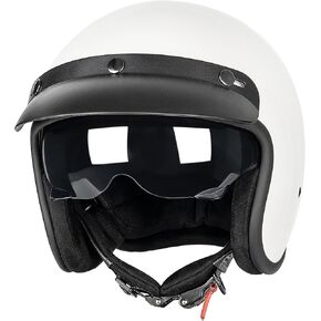 3/4 Open Face Retro Motorcycle Helmet Vespa Helmet Vintage Helmet for Vespa Motorbike Casco, Moped, Cruiser, Bobber, and Chopper - DOT Approved