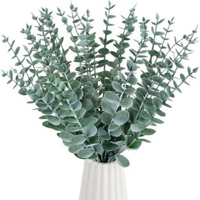 Palonu 30 Pcs Artificial Eucalyptus Stems Fake Greenery Branch Leaves Faux Sprigs Leaf for Home Office Table Centerpiece Wedding Bouquet Farmhouse Decor
