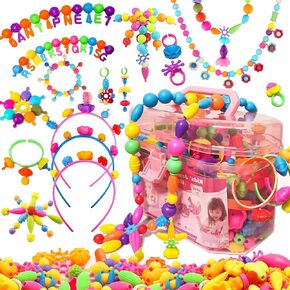 Arthopt Snap Pop Beads 700pcs DIY Jewelry Making Kit for Girls, Kids Bracelets Necklace Snap Beads Toys, Arts and Crafts Toys for Kids 3 4 5 6 7 8 Year Old Girl Gifts Toy Set