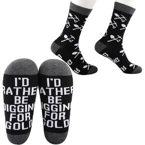 CMNIM Golds Miner Gifts 2 Pairs I'd Rather Be Digging for Golds Socks Miner Gifts for Men Mining Lover Gifts