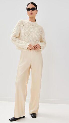 Vince Women's Feather Embellished Cable Pullover in Saudi Arabia