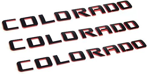 Yoaoo 3pcs OEM Redline Colorado Emblems Letter Badge Compatible with for Colorado Glossy 2007-2019 (Red Line) in Saudi Arabia