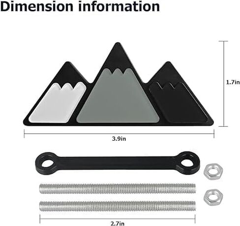 AICEL Tri-Color Grille Emblem for Car, 3 Color Snow Mountain Sticker Decoration, Triangle Badge Decal for Auto Bumper, Automotive Exterior Accessories, Universal Fit for Tacoma/4Runner/Tundra（Orange） in Saudi Arabia