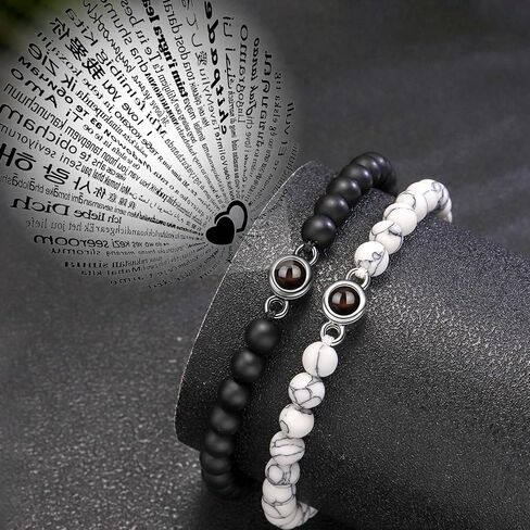 Love Bracelet for Couples His and Hers Projection Relationship Bracelets I Love You Gifts for Him in Kuwait