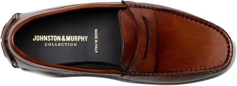 Johnston & Murphy Men’s Dayton Penny Shoes - Men’s Dress Shoes, Leather Moccasin Shoes, Dress Shoes for Men, Cushioned Footbed, Men’s Penny Loafers, Business Casual Shoes in Saudi Arabia