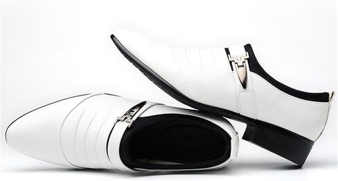 Men's Strap Buckle Slip-on Dress Loafers Shoes Formal Tuxedo Leather Shoes for Male Business Work Office in Saudi Arabia