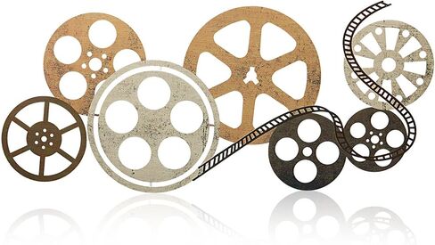 Moxweyeni Metal Movie Reel Wall Art Abstract Artique Movie Decore Decorative Wall Wall Art Film Reel for Home Studio Decor (Colorful) in Kuwait