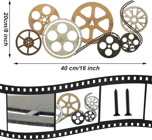 Moxweyeni Metal Movie Reel Wall Art Abstract Artique Movie Decore Decorative Wall Wall Art Film Reel for Home Studio Decor (Colorful) in Kuwait