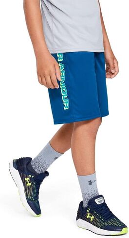 Under Armour Boys' UA Velocity Shorts (as1, Alpha, l, Regular, Pitch Gray/Black - 013, Large) in Kuwait