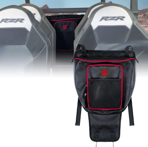 Xprite UTV RZR Center Seat Storage Bag Compatible with 2008-2021 Polaris Razor 570 800 S 900 1000 XP Turbo, w/Water Resistant Zippers Offroad Cab Pack Pocket - Red in Saudi Arabia