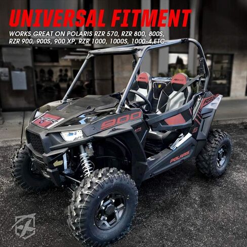 Xprite UTV RZR Center Seat Storage Bag Compatible with 2008-2021 Polaris Razor 570 800 S 900 1000 XP Turbo, w/Water Resistant Zippers Offroad Cab Pack Pocket - Red in Saudi Arabia