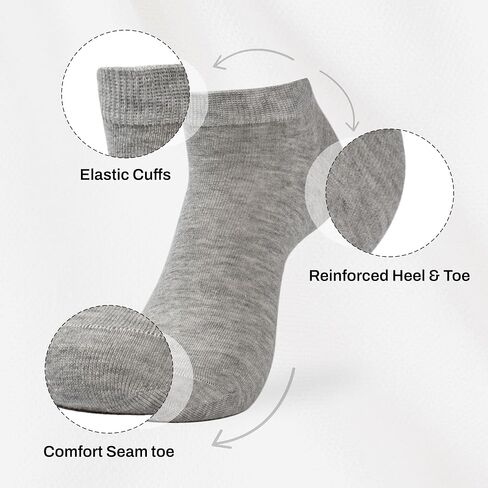 Socks Women Ankle 6 Pairs Cotton Quarter Premium Trendy Comfort Breathable Socks Made in Korea Size 5-9 in Saudi Arabia