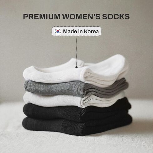 Socks Women Ankle 6 Pairs Cotton Quarter Premium Trendy Comfort Breathable Socks Made in Korea Size 5-9 in Saudi Arabia