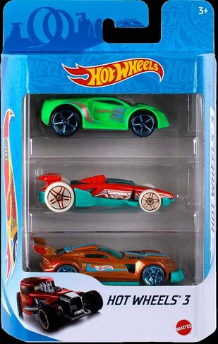 Hot Wheels 3 Car Pack, Multipack of 3 Hot Wheels Vehicles, Instant Starter Set, Collection of 1:64 Scale Toy Sports Cars, Rolling Wheels, For Kids 3 Years & Up in Saudi Arabia