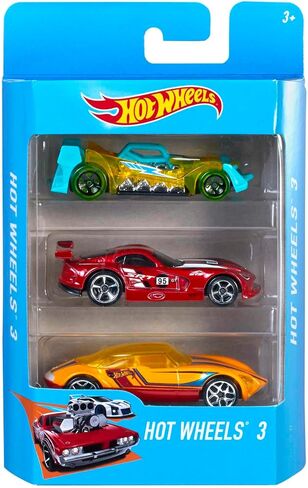 Hot Wheels 3 Car Pack, Multipack of 3 Hot Wheels Vehicles, Instant Starter Set, Collection of 1:64 Scale Toy Sports Cars, Rolling Wheels, For Kids 3 Years & Up in Saudi Arabia