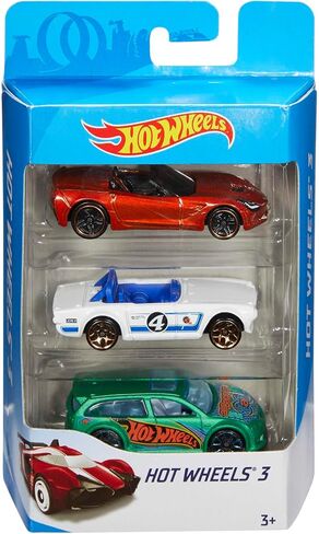 Hot Wheels 3 Car Pack, Multipack of 3 Hot Wheels Vehicles, Instant Starter Set, Collection of 1:64 Scale Toy Sports Cars, Rolling Wheels, For Kids 3 Years & Up in Saudi Arabia