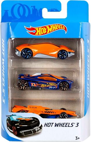 Hot Wheels 3 Car Pack, Multipack of 3 Hot Wheels Vehicles, Instant Starter Set, Collection of 1:64 Scale Toy Sports Cars, Rolling Wheels, For Kids 3 Years & Up in Saudi Arabia