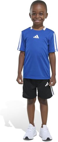 adidas Boys Short Sleeve 3-stripe Soccer Tee Shirt and Short Set in Saudi Arabia