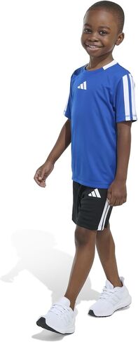 adidas Boys Short Sleeve 3-stripe Soccer Tee Shirt and Short Set in Saudi Arabia