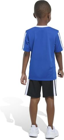 adidas Boys Short Sleeve 3-stripe Soccer Tee Shirt and Short Set in Saudi Arabia