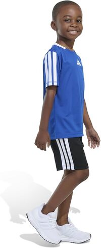 adidas Boys Short Sleeve 3-stripe Soccer Tee Shirt and Short Set in Saudi Arabia