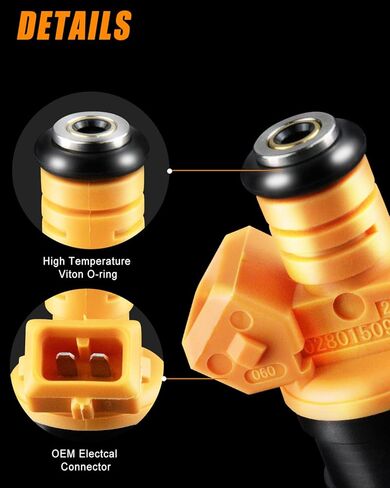 0280150943 Fuel Injectors Fit For:-Ford F250 5.4L 1997-1999 5.8L 1989-1996 for:-Mustang 1996-2004 F150 F350 E150 E250 Bronco, For:-Lincoln Navigator Town Car, For:-Mercury Grand Marquis (Set of 8) in Kuwait