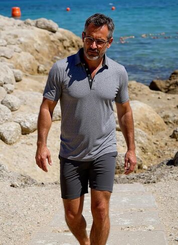 Mens Polo Golf Shirts Casual Short Sleeve Button Up Collared T-Shirt Fashion Work Business Tee Tops in Kuwait