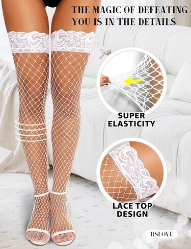 RSLOVE Women's Sexy Lingerie Sets 2 Peice M and Fishnet Stockings in Saudi Arabia