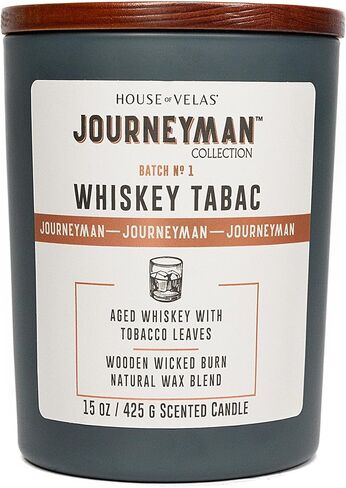Journeyman Collection Candle, 15oz, Wooden Wick, Bergamot Cypress, Large Painted Jar in Saudi Arabia