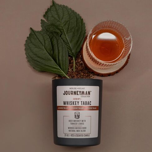 Journeyman Collection Candle, 15oz, Wooden Wick, Bergamot Cypress, Large Painted Jar in Saudi Arabia