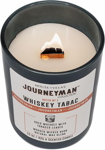 Journeyman Collection Candle, 15oz, Wooden Wick, Bergamot Cypress, Large Painted Jar in Saudi Arabia