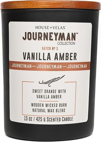 Journeyman Collection Candle, 15oz, Wooden Wick, Bergamot Cypress, Large Painted Jar in Saudi Arabia