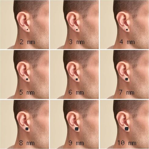 Cubic Zirconia Princess-Cut Solitaire Stud Earrings for Women and Men, Butterfly Push-Back in Saudi Arabia