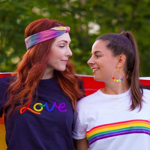 Rainbow Heart Dangle Earrings - Pride Gifts for Women in Kuwait