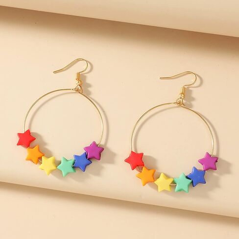 Rainbow Heart Dangle Earrings - Pride Gifts for Women in Kuwait
