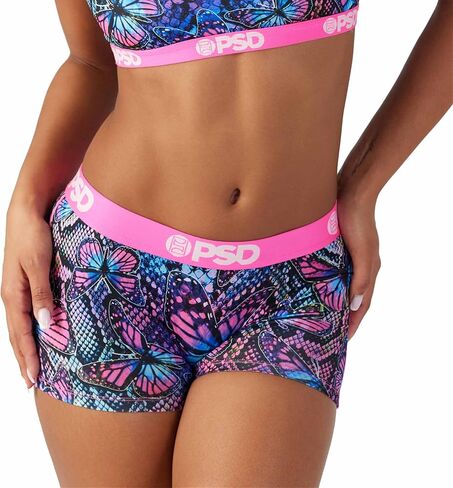 PSD Womens Moody Pop Boy Shorts Underwear for Women - Mixed Print Pack of Boyshort Underwear - 3 Pack Cotton Boyshort Underwear for Women, Women's Boy Shorts for Women Cotton in Saudi Arabia