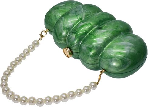 Cloud Acrylic Clutch Purse Marble Acrylic Bag Women Unique Evening Bag Pearl Chain Crossbody Handbag in Saudi Arabia